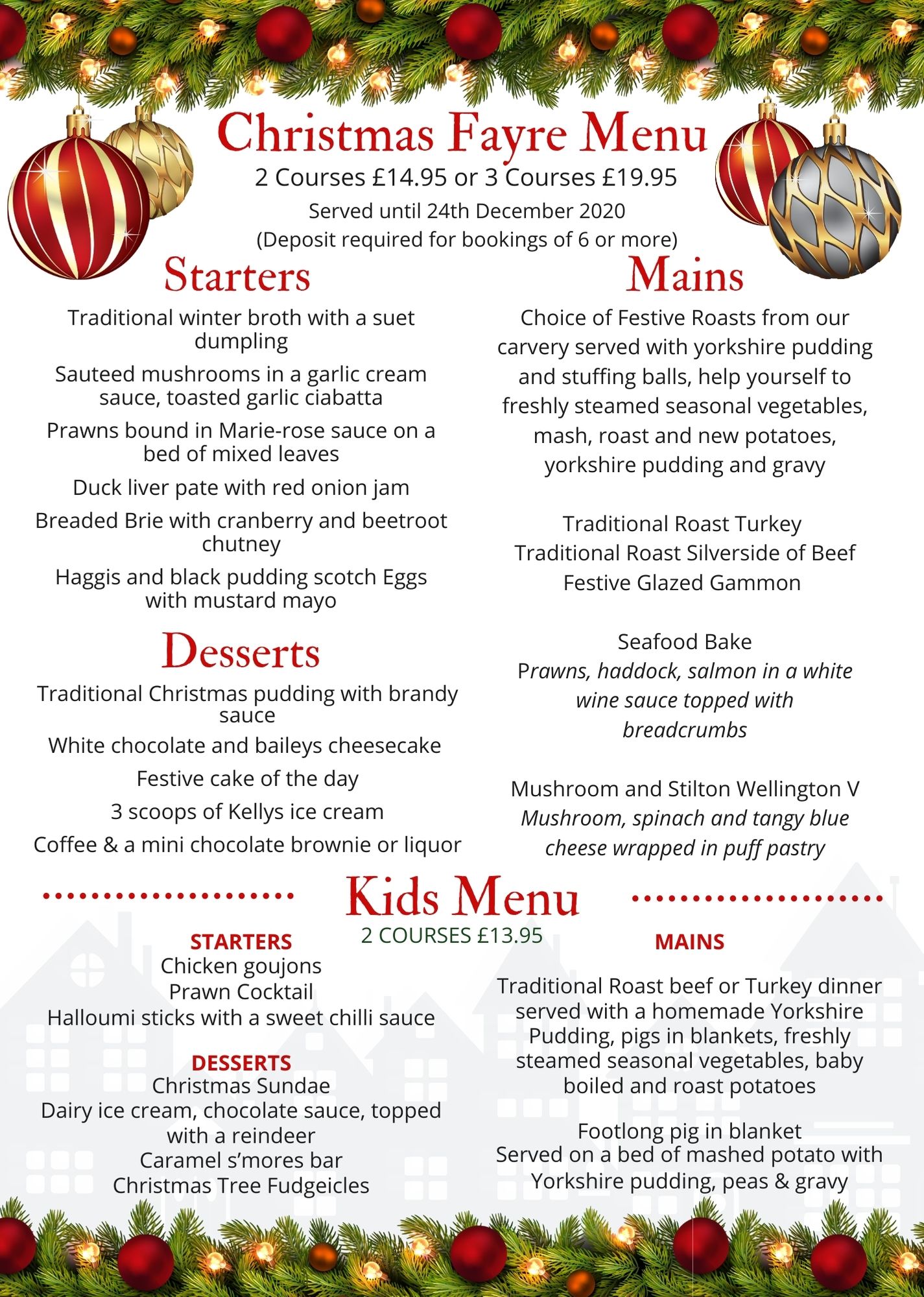 Christmas Menus