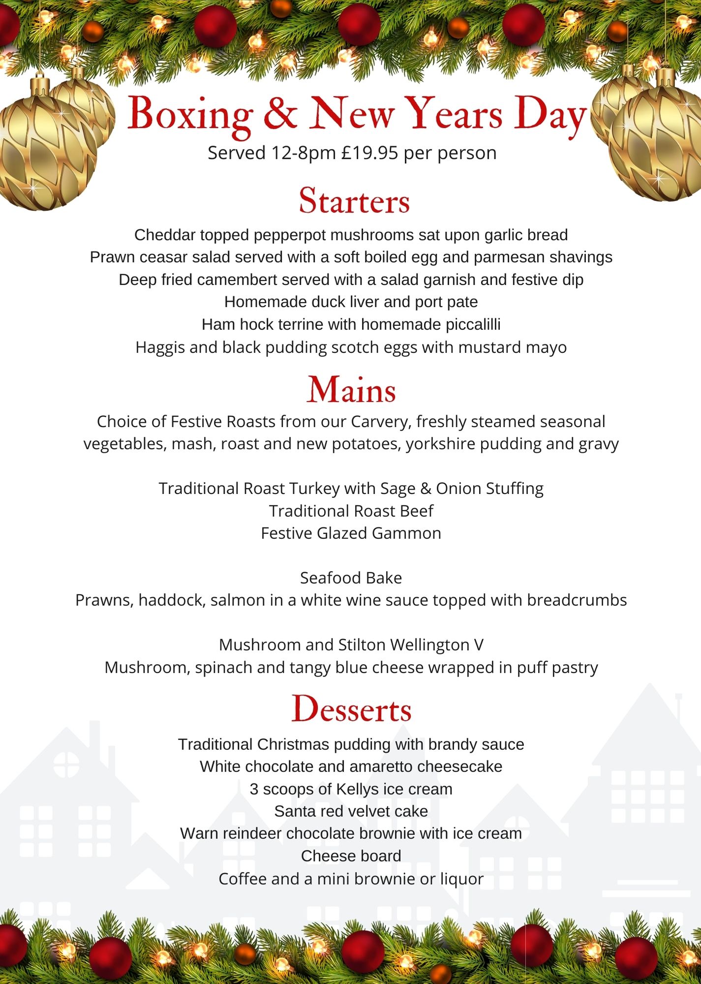 Christmas Menus